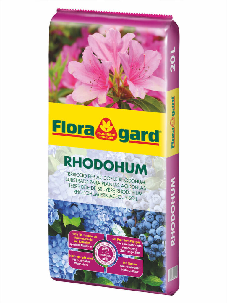 Rhododum Sustrato para Plantas Acidófilas, de Floragard.